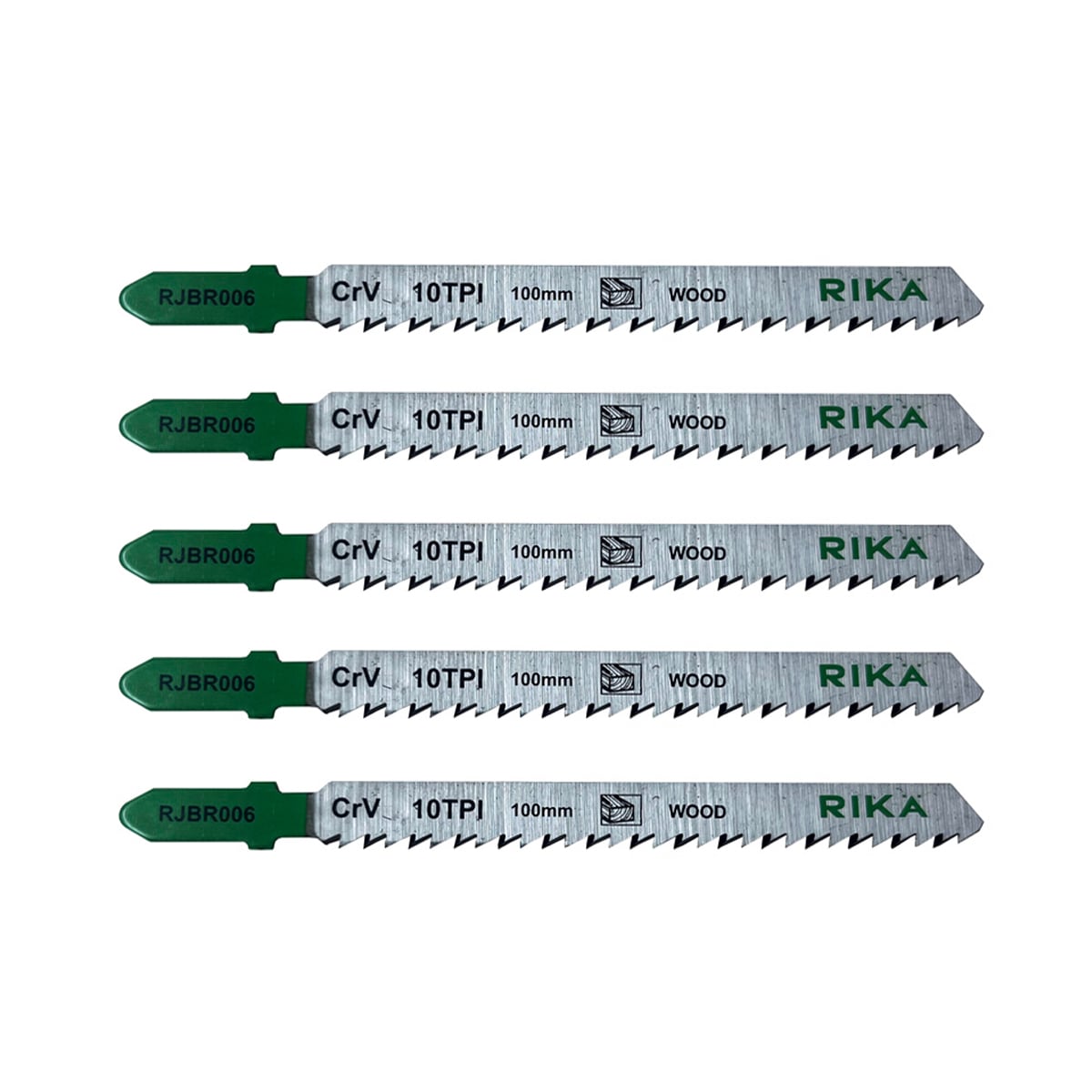 Rikä 100mm 10 TPI 58CRV Precision Softwood Jigsaw Blades - Pack of 5 - Type T101B